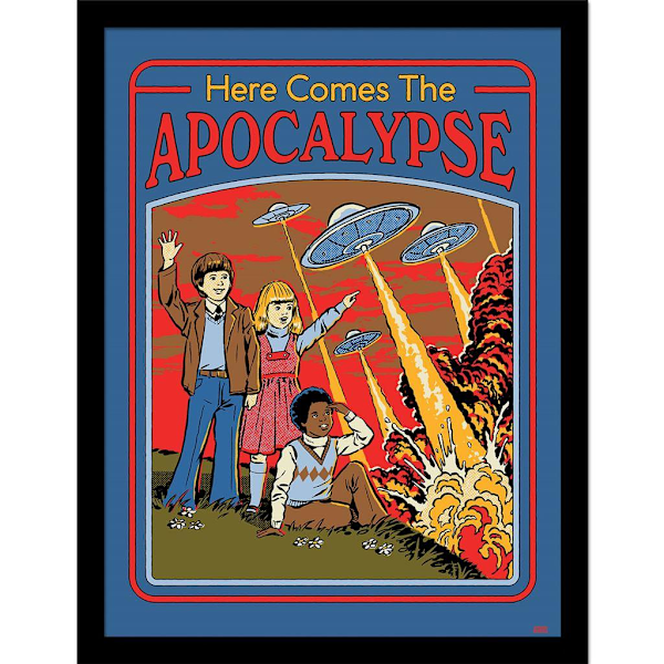 Steven Rhodes Here Comes The Apocalypse Inramad Poster 40cm x 30 Multicoloured 40cm x 30cm