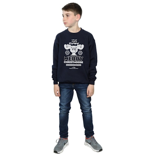 National Lampoon's Christmas Vacation Boys Merry Christmoose Sweatshirt Navy Blue 12-13 Years