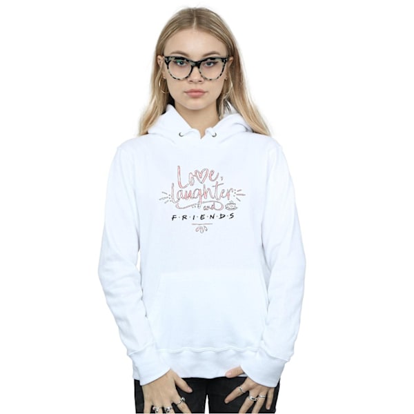 Friends Dam/Kvinnor Kärlek Skratt Hoodie L Vit White L