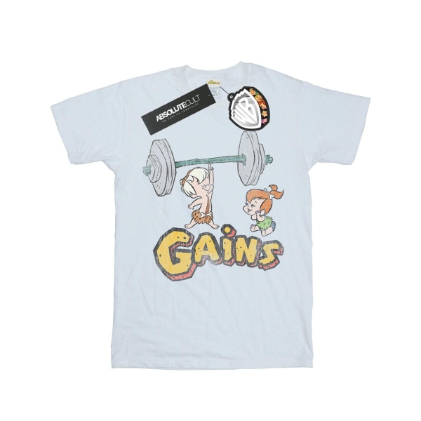 The Flintstones Boys Bam Bam Gains Distressed T-Shirt 7-8 år White 7-8 Years