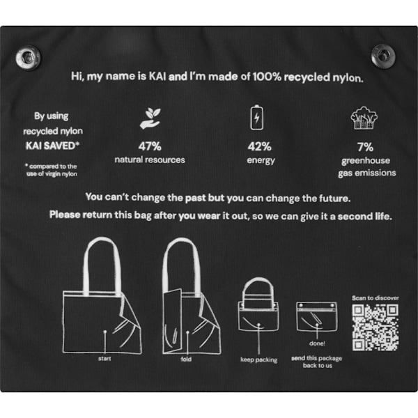 Kai Circular Recycled Tote Bag One Size Solid Black Solid Black One Size