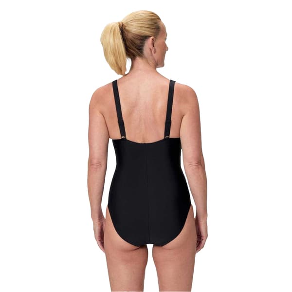 Speedo Dam Panelerad Baddräkt i ett stycke 18 UK Antracit Anthracite/White 18 UK