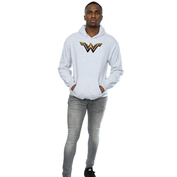 DC Comics Justice League Movie Wonder Woman Emblem Hoodie Sports Grey XXL