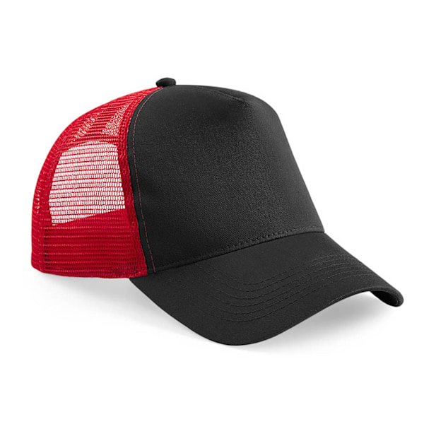 Beechfield Herr Halv Mesh Trucker Cap / Huvudbonad En Storlek Svart Black/Classic Red One Size