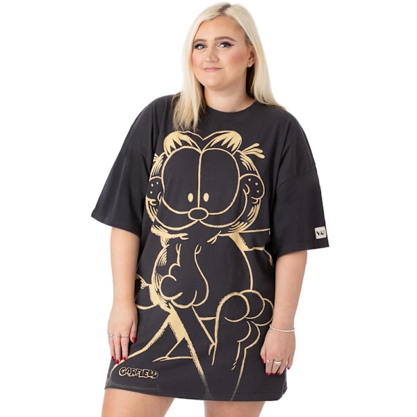 Garfield Oversize T-shirtklänning för damer L Charcoal/Orange Charcoal/Orange L