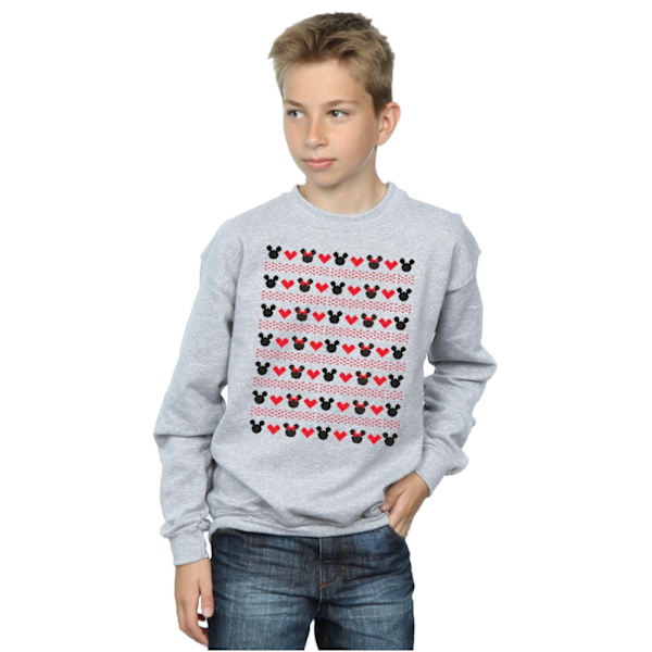 Disney Boys Mickey And Minnie Christmas Hearts Sweatshirt 7-8 år Sports Grey 7-8 Years
