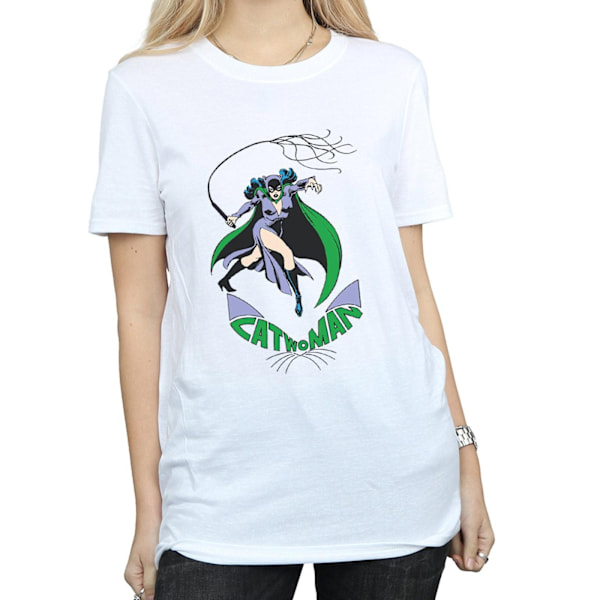 DC Comics Dam/Damer Catwoman Whip Bomull Boyfriend T-shirt White M