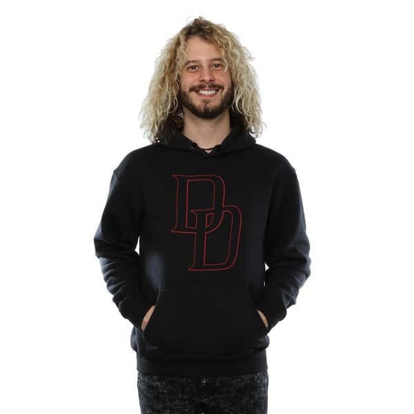 Marvel Herr Daredevil Logotyp Kontur Huvtröja M Svart Black M