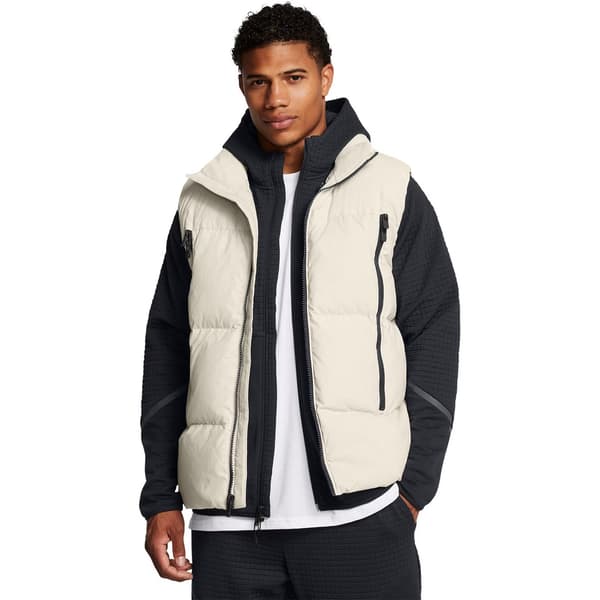 Under Armour Herr Limitless Quilted High Collar Gilet L Vit White L