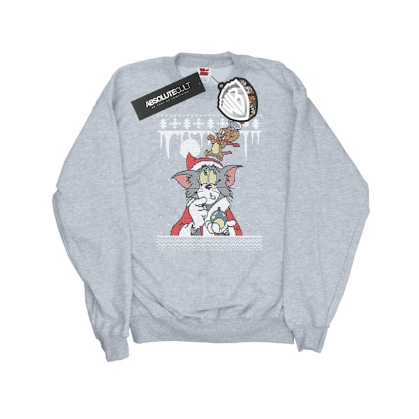 Tom And Jerry Dam/Damer Jul Fair Isle Sweatshirt XXL Heather Grey XXL