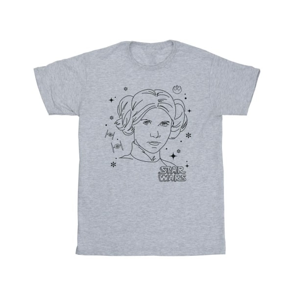 Star Wars Boys Episode IV: A New Hope Leia Christmas Sketch T-S Sports Grey 5-6 Years