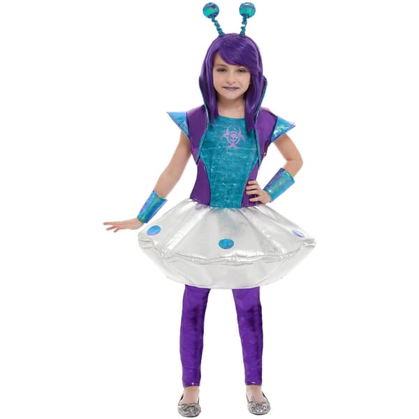 Smiffys Flickdräkt Alien Set 7-9 år Aqua/Silver/Lila Aqua/Silver/Purple 7-9 Years