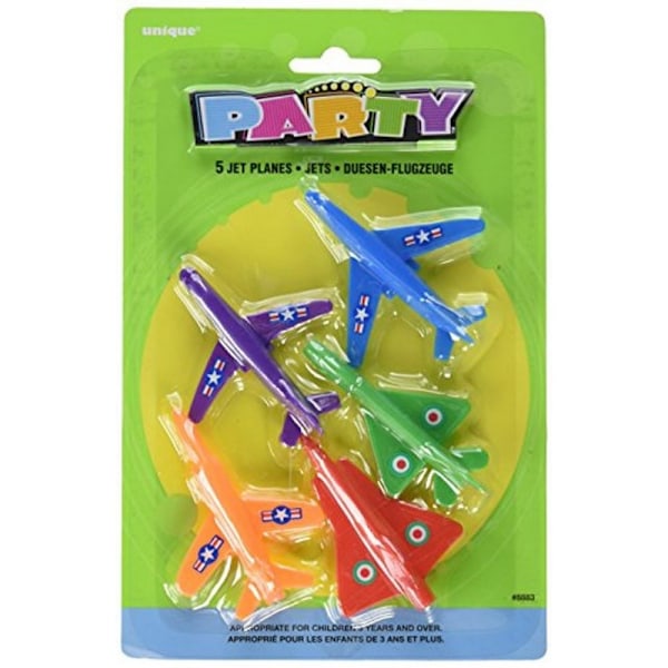 Unika Party Fighter Jets Plast Party Favors (Paket om 5) En Multicoloured One Size