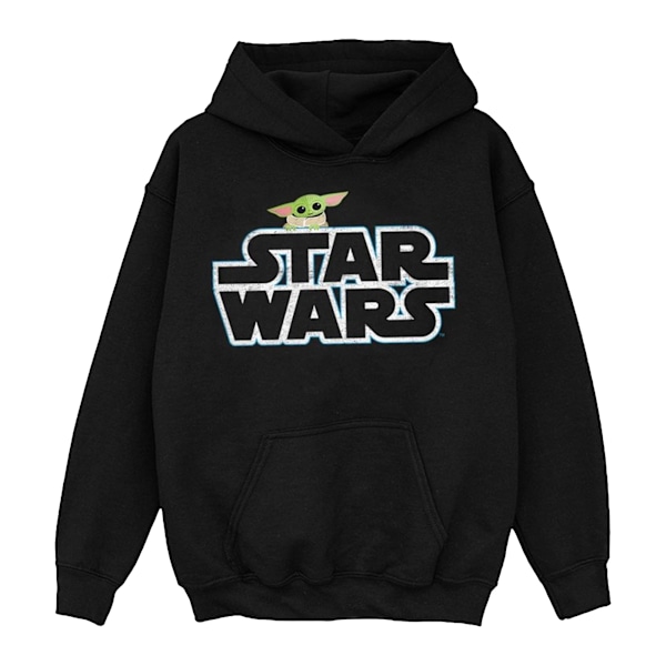 Star Wars Girls The Mandalorian The Child Logo Hoodie 5-6 år Black 5-6 Years