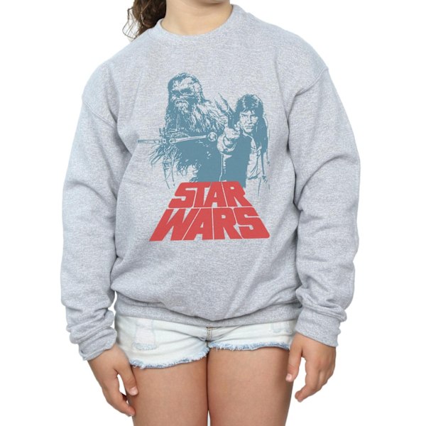 Star Wars Girls Han Solo Chewie Duet Sweatshirt 12-13 år Spo Sports Grey 12-13 Years