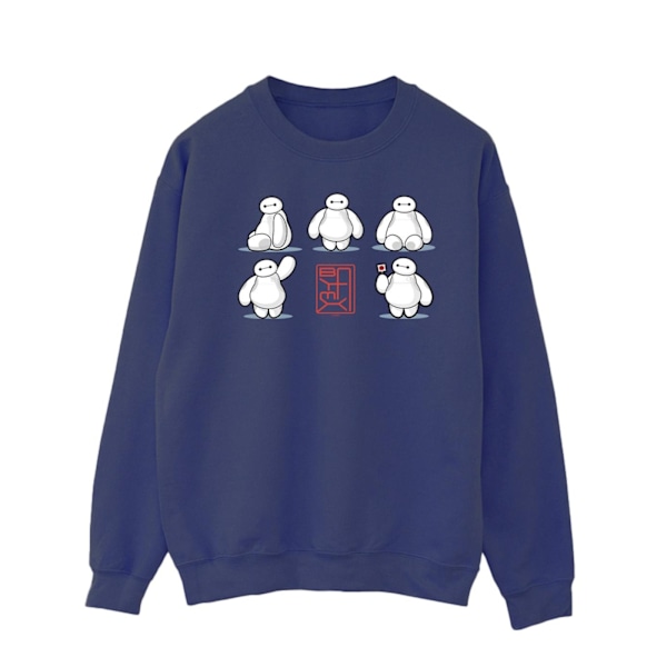 Disney Herr Big Hero 6 Baymax Många Poser Sweatshirt 5XL Marin Blå Navy Blue 5XL
