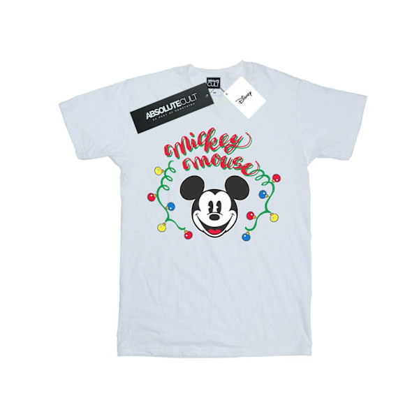 Disney Girls Mickey Mouse Julgransljus Glödlampor Bomull T-shirt White 9-11 Years