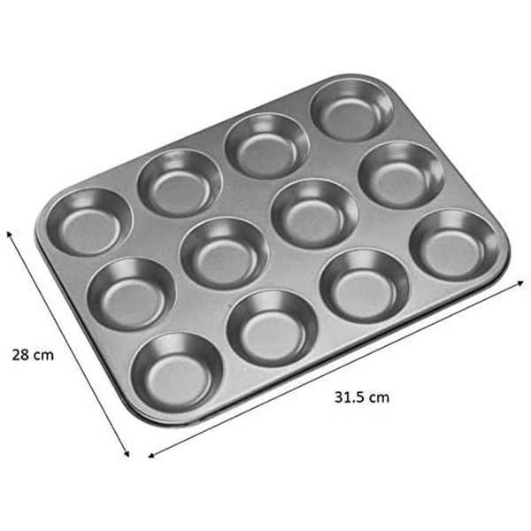 Chef Aid Non Stick Shallow Bun Tin One Size Grey Grey One Size
