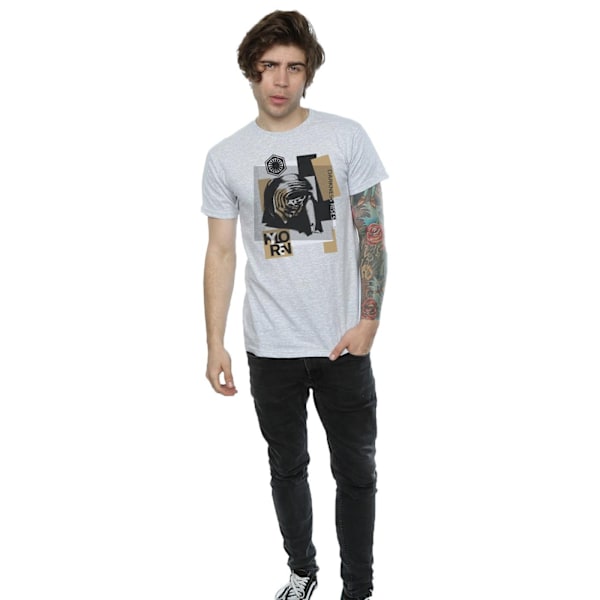 Star Wars The Last Jedi Kylo Ren Patchwork T-shirt L Sport för män Sports Grey L