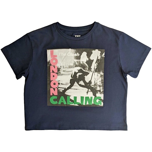 The Clash Womens/Ladies London Calling Crop Top M Marinblå Navy Blue M