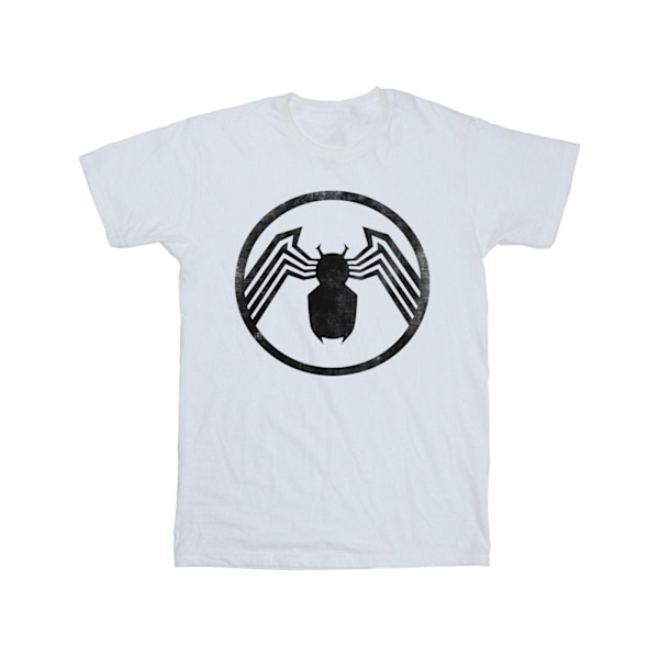 Marvel Girls Venom Logo Emblem Bomull T-shirt 9-11 år Vit White 9-11 Years