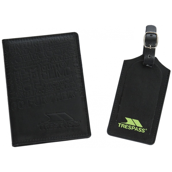 Trespass Wanderlust Passport Cover Och Bagage Tag One Size Bla Black One Size