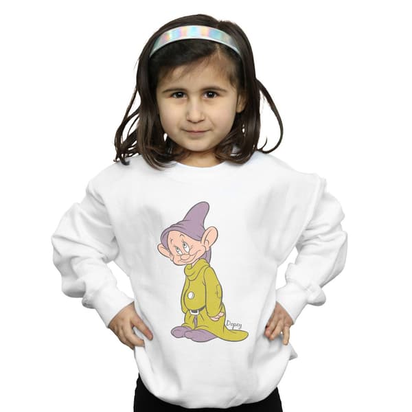 Disney Flickor Klassisk Dopey Tröja 7-8 År Vit White 7-8 Years