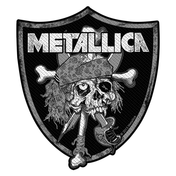 Metallica Raiders Skull Patch One Size Svart/Vit Black/White One Size