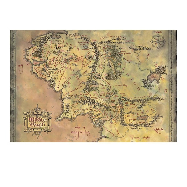 The Lord Of The Rings Middle Earth Poster One Size Brun/Röd Brown/Red One Size
