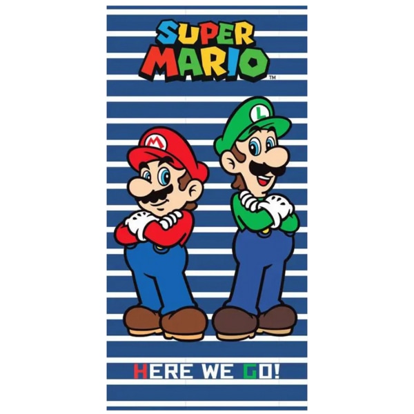 Super Mario Handduk 140cm x 70cm Blå/Röd/Grön Blue/Red/Green 140cm x 70cm