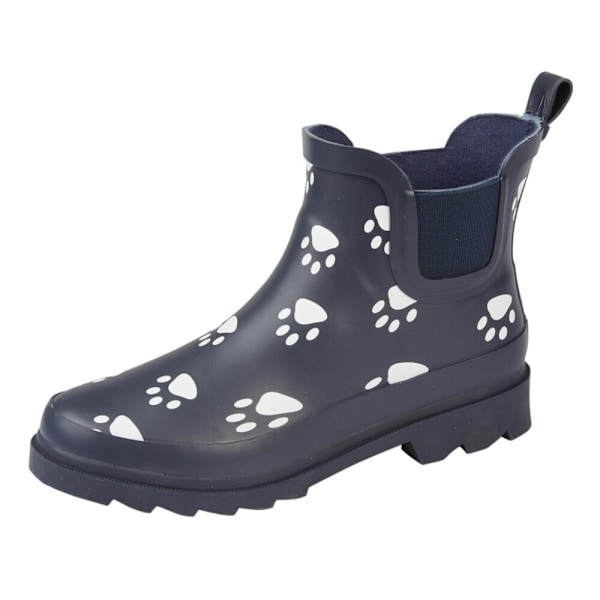 StormWells Dam/Dam Paw Print Wellington Boots 4 UK Marinblå B Navy Blue 4 UK