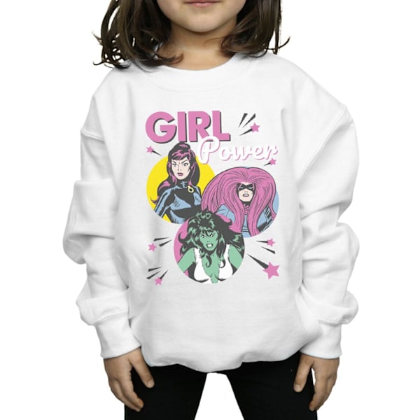 Marvel Comics Girls Girl Power Sweatshirt 9-11 år Vit White 9-11 Years