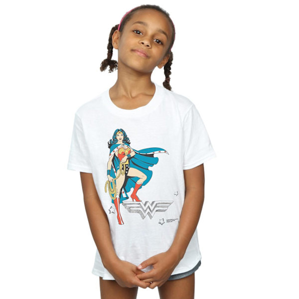 DC Comics Girls Wonder Woman Stående Logotyp Bomull T-shirt 9-11 White 9-11 Years