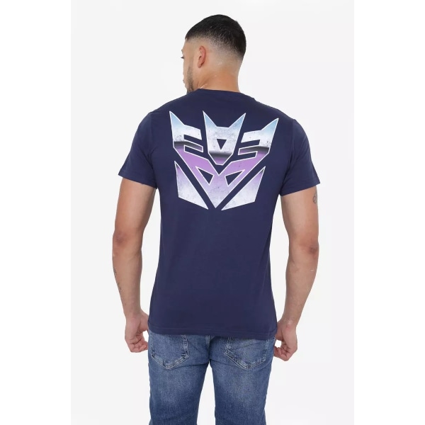 Transformers Mens Factions Decepticons T-shirt L Marinblå Navy L