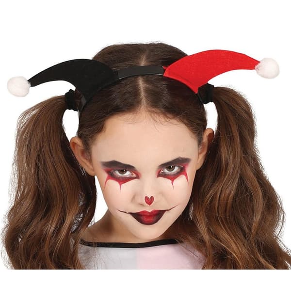 Fiestas Guirca Barn/Barn Farlig Harlekin Kostym Set 3 Black/Red 3-4 Years