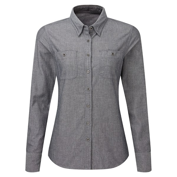 Premier Dam/Dam Chambray Organisk Långärmad Skjorta L Grå Grey Denim L