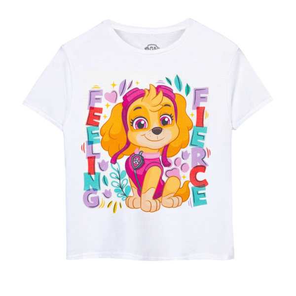 Paw Patrol Girls Feeling Fierce T-shirt 7-8 år Vit White 7-8 Years