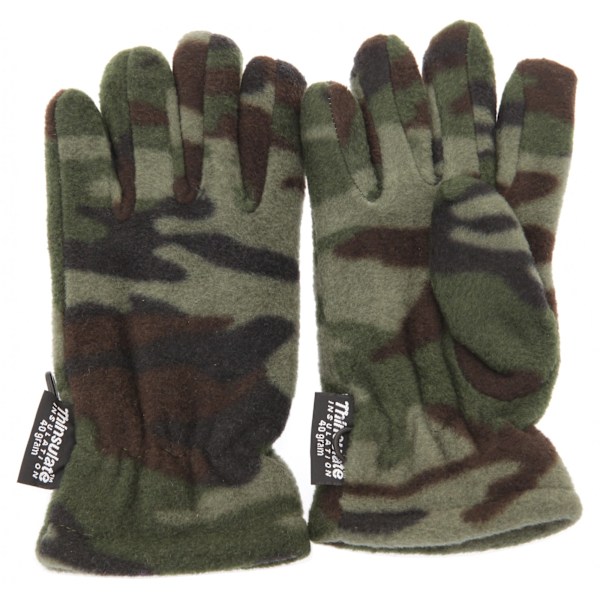 Barn Pojkar Kamouflage Thinsulate Termiska Vinterhandskar (3M Green Camouflage 3-6 Years