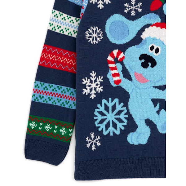 Blue´s Clues & You! Barnens/Barnens Stickade Jultröja 5-6 Navy Blue 5-6 Years