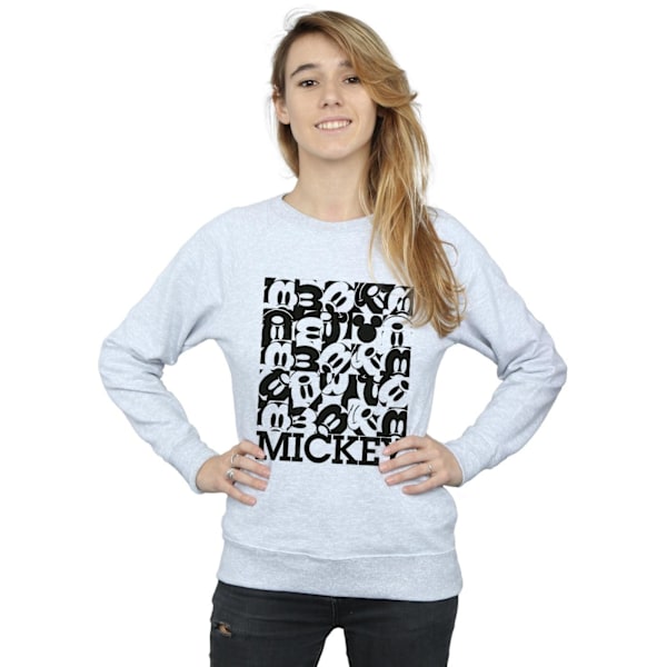 Disney Dam/Kvinnor Mickey Mouse Grid Sweatshirt XL Heather Grå Heather Grey XL