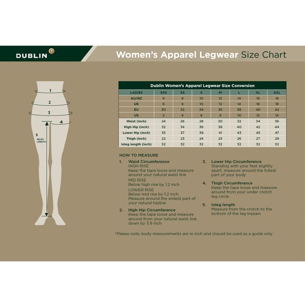 Dublin Womens/Ladies Performance Flex Knälapp Ridtights Beige 34in