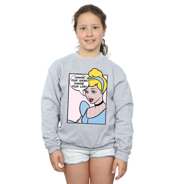 Disney Princess Girls Cinderella Pop Art Sweatshirt 12-13 år Sports Grey 12-13 Years