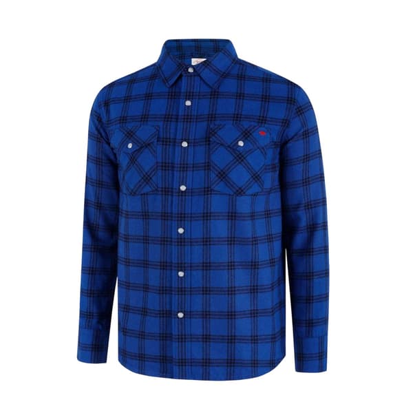 Lee Cooper Herr Rutig Långärmad Skjorta L Blå Blue L