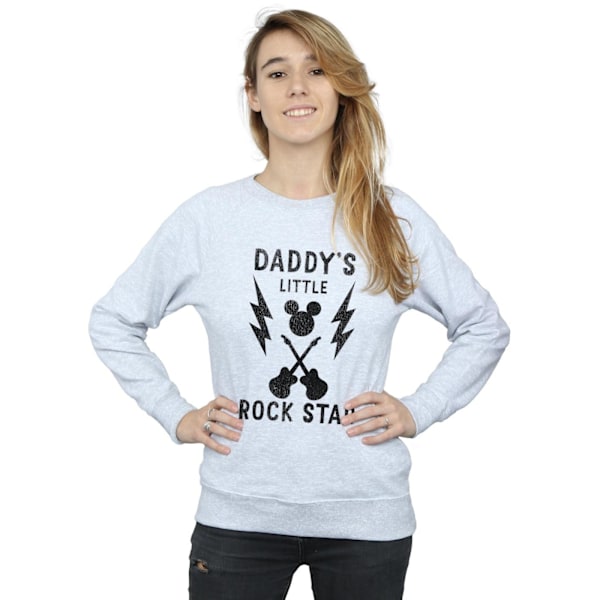 Disney Womens/Ladies Mickey Mouse Daddy´s Rock Star Sweatshirt Heather Grey M