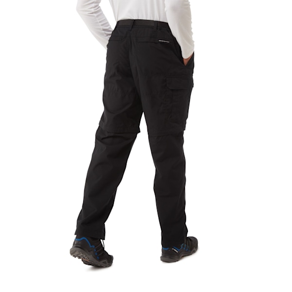 Craghoppers Mens Kiwi Convertible Trousers 30R Svart Black 30R