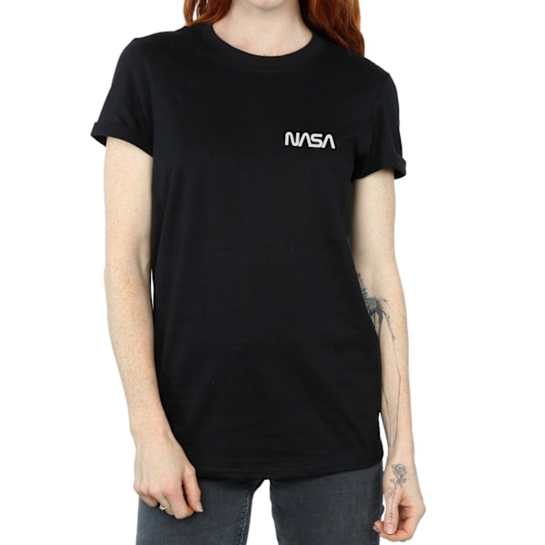 NASA Dam/Damer Modern Logo Bröst Bomull Boyfriend T-Shirt X Black XXL