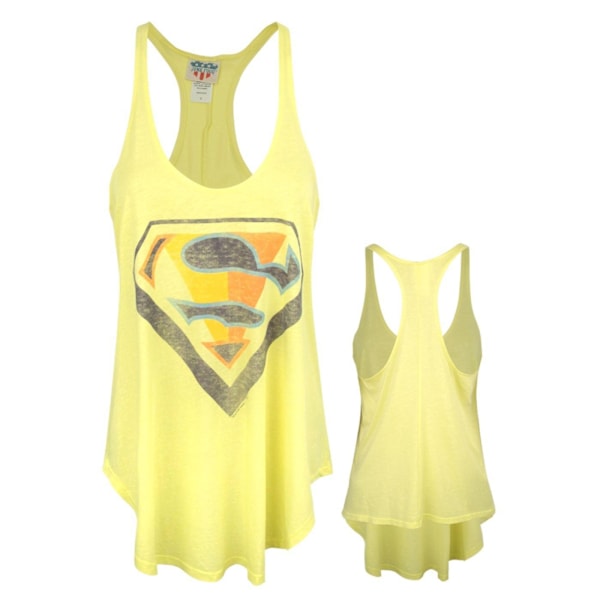 Junk Food Damkläder/Dam Superman Racerback Tank Top S Gul Yellow S