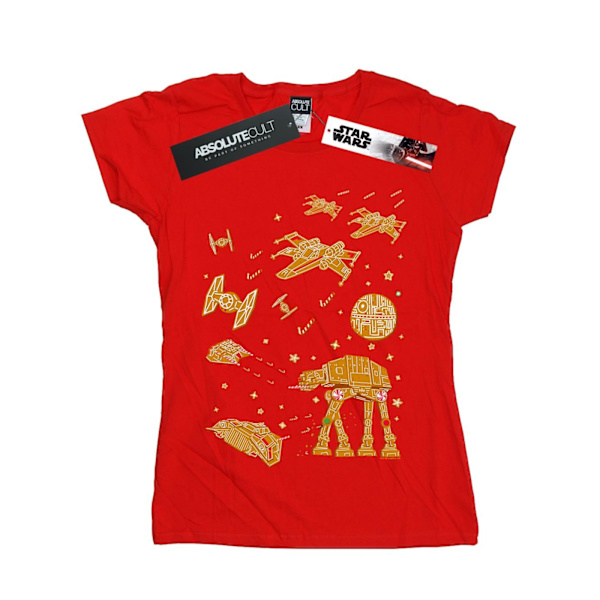 Star Wars Dam/Kvinnor Pepparkakskrig Bomull T-shirt S Röd Red S