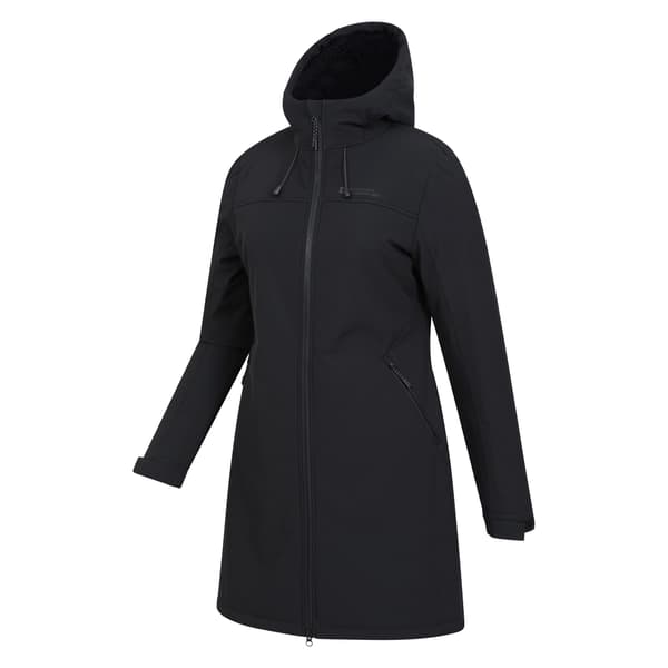 Mountain Warehouse Dam/Dam Fern Lång Softshelljacka Black 8 UK