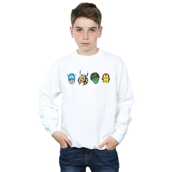 Marvel Boys Avengers Comic Heads Sweatshirt 12-13 år Vit White 12-13 Years